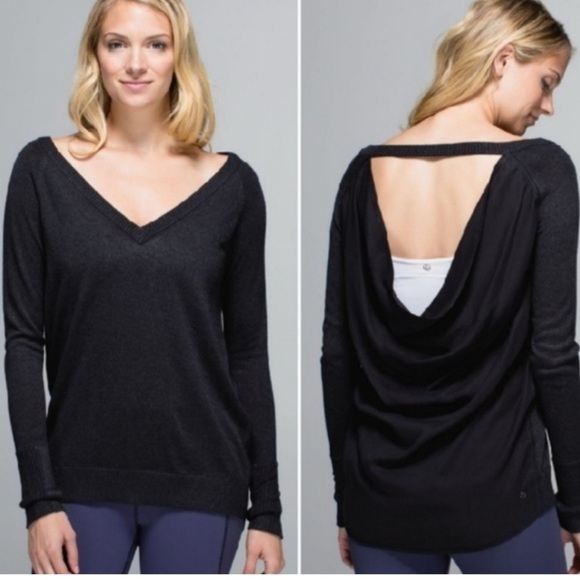 lululemon athletica Tops - A69 Lululemon Unity Pullover Sweater Heathered Black 8